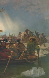 Washington steekt de Delaware over, 25 december 1776 door Emanuel Gottlieb Leutze