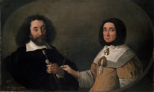 John Tradescant de Jongere en Hester, zijn tweede vrouw, 17e eeuw door Emanuel de Critz