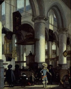 Interieur van de Oude Kerk, Delft, ca. 1680 door Emanuel de Witte