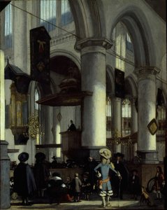 Interieur van de Oude Kerk, Delft, ca. 1680 door Emanuel de Witte