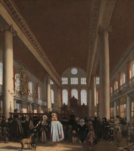 Interieur van de Portugese Synagoge in Amsterdam