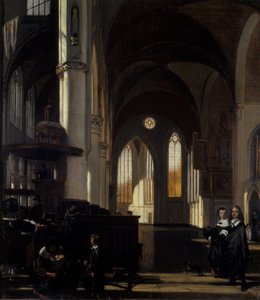 Het Interieur van een Gotische Kerk door Emanuel de Witte