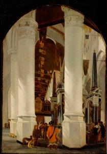De Nieuwe Kerk in Delft met het graf van Willem de Zwijger, ca. 1650-51 door Emanuel de Witte
