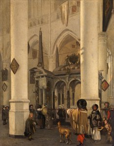 Die Nieuwe Kerk in Delft mit dem Grab von Wilhelm dem Schweiger door Emanuel de Witte