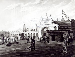 Marktplaats, gegraveerd door Daniel Havell, 1820 door Emeric Essex Vidal