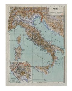 Kaart van het Oude Italië, ca. 1910s door Emery Walker