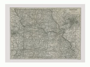 Kaart van Missouri, VS, ca. 1900 door Emery Walker