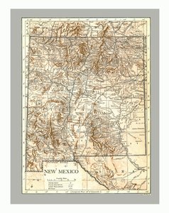 Kaart van New Mexico, ca. 1900 door Emery Walker