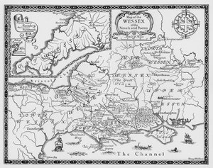 Kaart van het Wessex van de Romans en Gedichten van Thomas Hardy