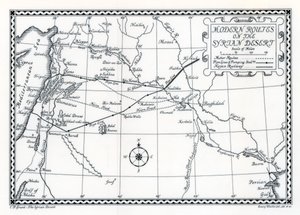 Spoor- en autowegen en pijpleidingen, Syrische woestijn, 1937