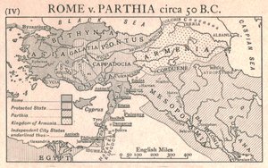 Rome tegen Parthia, circa 50 v.Chr., ca. 1915 door Emery Walker Ltd