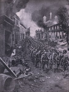 De invasie van Brest-Litowski door Duitse troepen, uit De Geïllustreerde Geschiedenis van de Wereldoorlog 1914-1915 uitgegeven door Union Berlagsefellfchaft