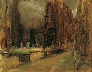 De Begraafplaats bij Gravosa bij Ragusa (Studie voor Pax) door Emil Jakob Schindler