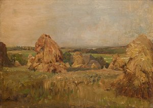 Oogstmaand in Plankenberg door Emil Jakob Schindler