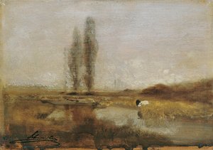 Moeraslandschap bij Lundenburg door Emil Jakob Schindler