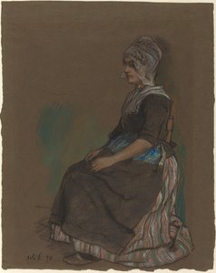 Volendams meisje in kostuum door Emil Orlik