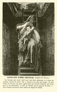 Executie van een Vestaalse Maagd voor het breken van haar kuisheidsgelofte, oud Rome door Emile (after) Signol
