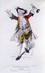 Volledig werk van Beaumarchais (1732-1799) door Edouard Fournier. tekening door Emile Bayard. Ed. Laplace, Sanchez et Cie, Parijs 1876. Dit is Jean Beast in "Jean Beast op de Kermis"