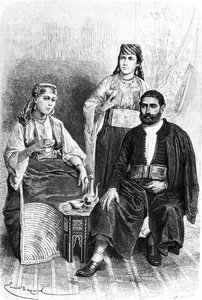 Joodse man en vrouw uit Tanger, 1878 door Emile Antoine Bayard