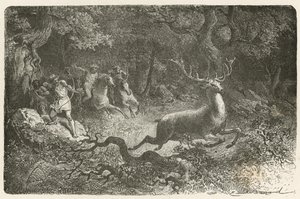 De jacht in de bronstijd door Emile Antoine Bayard