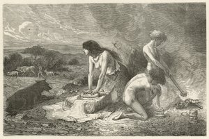 De kunst van het maken van brood in het stenen tijdperk door Emile Antoine Bayard