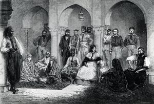 Juffrouw Tinne met haar Huishoudelijk Personeel, Algiers, illustratie uit 