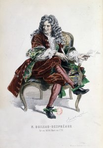Portret van Nicolas Boileau Despreaux (Boileau-Despreaux) (1636-1711) in "Werken van Nicolas Boileau" Parijs 1873 (gravure) door Emile Antoine Bayard