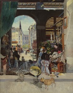 De Carmes Markt, Rue Maubert door Emile Antoine Guillier