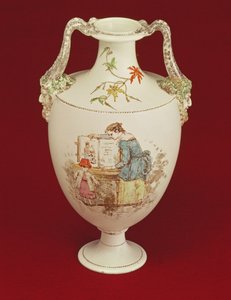Wedgwood vaas, eind 19e eeuw door Emile Aubert Lessore