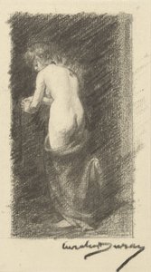 Studie van een naakte vrouw, gezien op de rug door Charles Emile Auguste Carolus Duran