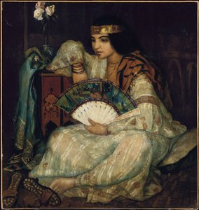 Een zittende oosterse schoonheid door Emile Bernard