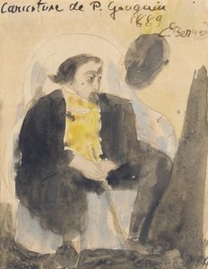 Karikatuur van Paul Gauguin, 1889 door Emile Bernard