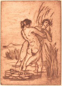 Koppel staand in water door Emile Bernard