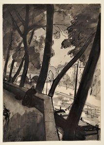 De kades: [De Seine bij de Pont-Marie] door Emile Bernard