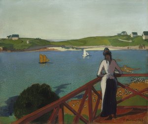 Middag in Saint-Briac door Emile Bernard