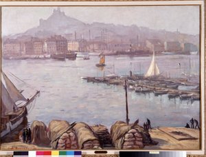 De oude haven van Marseille en Notre Dame de la Garde