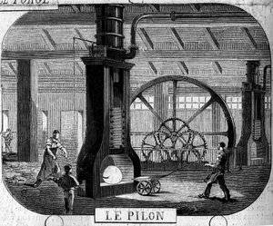 Forges de la Franche Comté: de stamper. Fabriek van Fraisans, Jura (39) door Emile Bourdelin