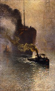 Op Sleeptouw Genomen op de Theems in de Mist, 1918