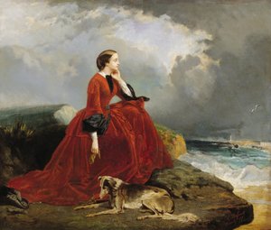 Keizerin Eugénie 1826-1920 in Biarritz door Emile Defonds
