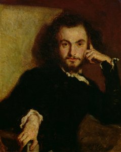 Portret van Charles Baudelaire (1821-67) 1844 door Emile Deroy