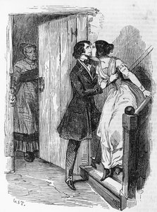 Illustratie voor Eugenie Grandet, roman door Honore de Balzac (1799-1850) uit de meerdelige collectie getiteld Human Comedy, gravure door Emile Deschamps (1822-1893)
