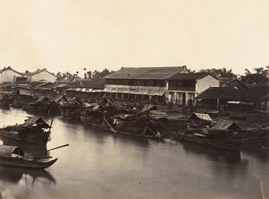 Vue de la Ville Chinoise Cholen Feuille No. 3, Saigon, Cochinchine, 1866 door Emile Gsell