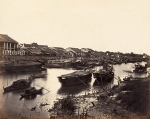 Vue de la Ville Chinoise Cholen Feuille No. 5, Saïgon, Cochinchine, 1866 door Emile Gsell