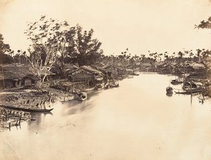 Vue de la Ville Chinoise Cholen Feuille No. 6, Saigon, Cochinchine, 1866 door Emile Gsell