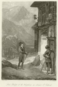 Louis Philippe bij het Hospitium op de Sint-Gotthardpas door Emile Jean Horace Vernet