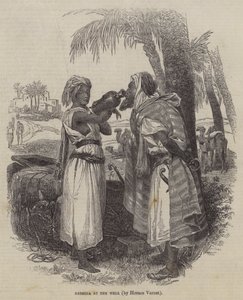 Rebecca bij de bron door Emile Jean Horace Vernet