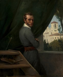 Zelfportret in Rome, 1832 door Emile Jean Horace Vernet
