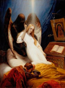 De Engel des Doods, 1851 door Emile Jean Horace Vernet
