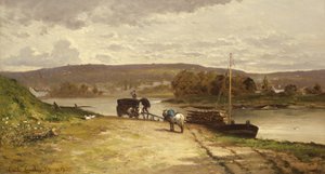Rivierlandschap, 1837 door Emile Lambinet