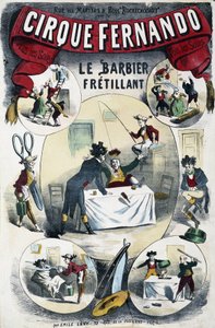 Cirque Fernando: De schrijvende kapper - Poster door Lévy, eind 19e eeuw door Emile Levy
